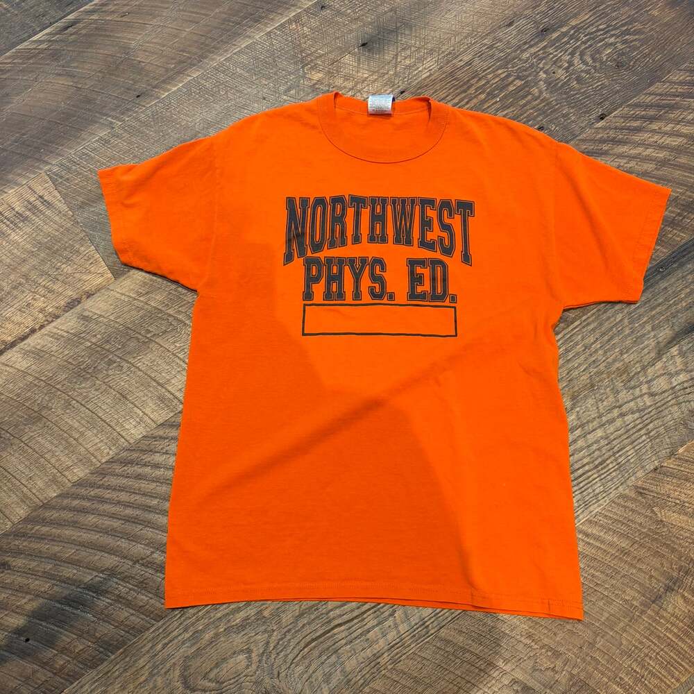 Russell Athletic Northwest Phys Ed Orange Graphic T Shirt Medium
